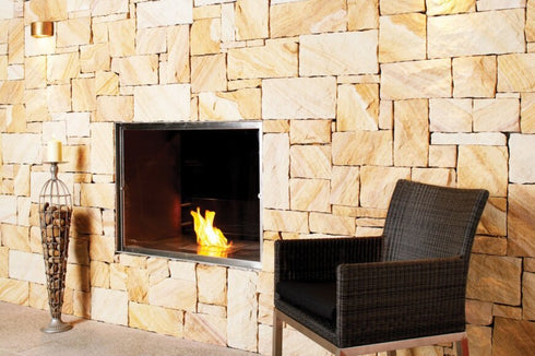 Ecosmart Fire Flex 32DB Double Sided Fireplace Insert - Black Finish / Stainless Steel Burner - ESF.FX.32DB